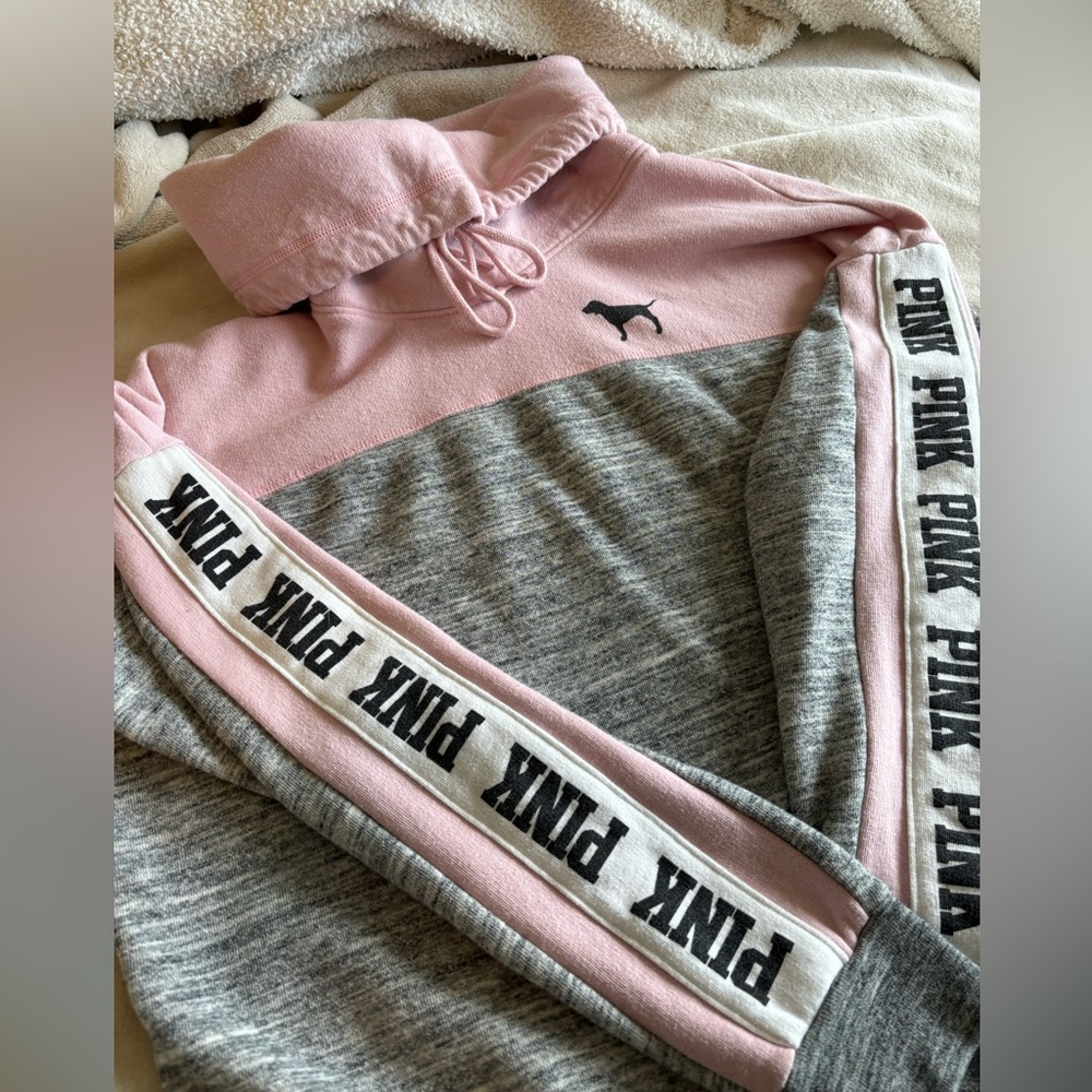 Victorias Secret PINK grey turtleneck hoodie